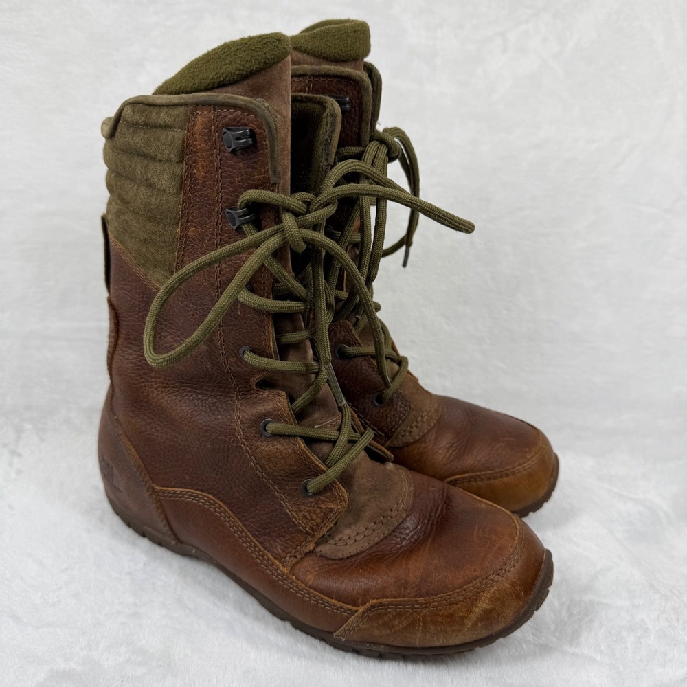 The North Face Ballard Lace Brown Leather Waterproof Primaloft Winter Boots 7.5